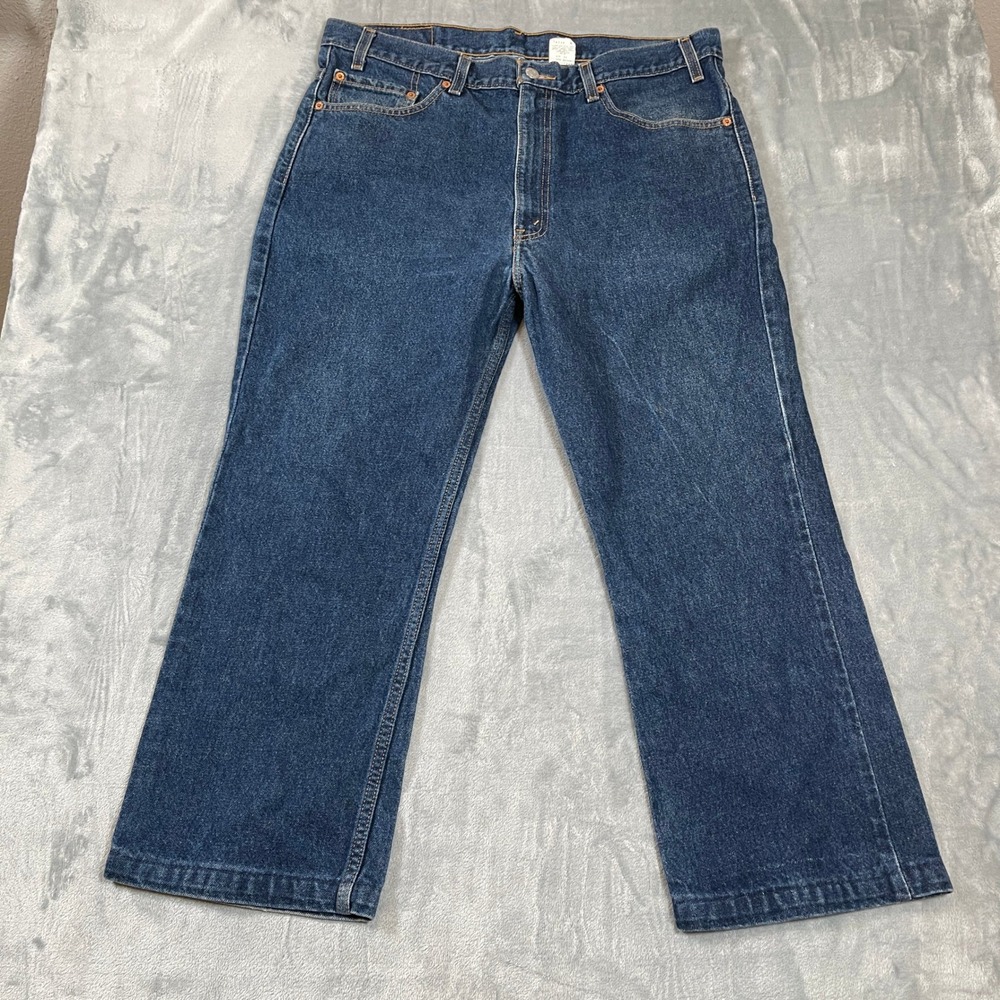 Levis 517 Mens Jeans W38 L25 Dark Wash Bootcut Denim Blue Made in Guatemala